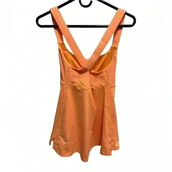 LULULEMON  peach/orange track and train crossbody tank top - Picture 4 of 8